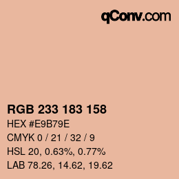 Color code: RGB 233 183 158 | qconv.com