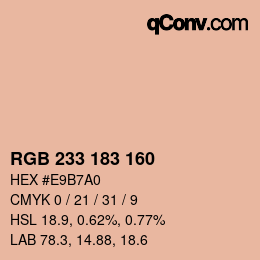 Color code: RGB 233 183 160 | qconv.com
