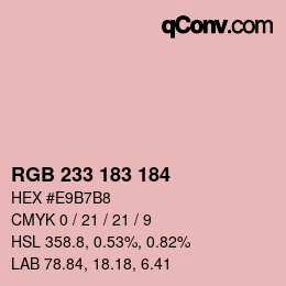 Color code: RGB 233 183 184 | qconv.com