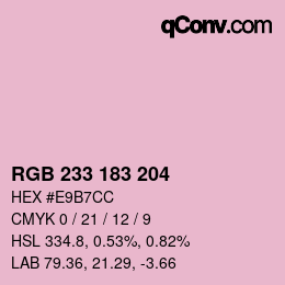 Color code: RGB 233 183 204 | qconv.com