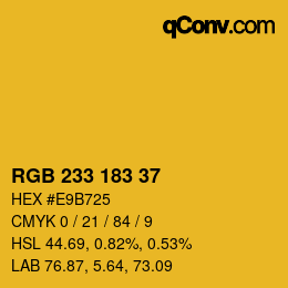 カラーコード: RGB 233 183 37 | qconv.com