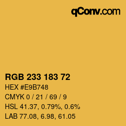 Color code: RGB 233 183 72 | qconv.com