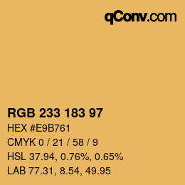 Color code: RGB 233 183 97 | qconv.com
