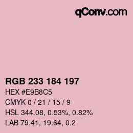 カラーコード: RGB 233 184 197 | qconv.com