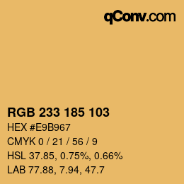 カラーコード: RGB 233 185 103 | qconv.com