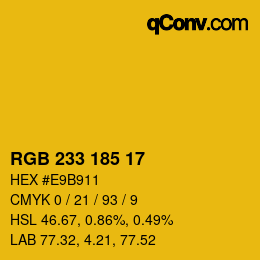 Color code: RGB 233 185 17 | qconv.com