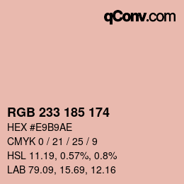 Color code: RGB 233 185 174 | qconv.com