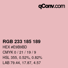 Color code: RGB 233 185 189 | qconv.com