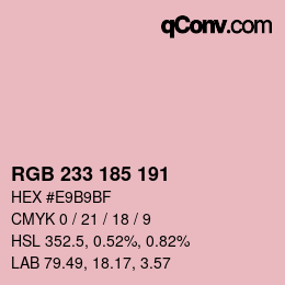 Color code: RGB 233 185 191 | qconv.com