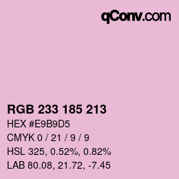 Color code: RGB 233 185 213 | qconv.com