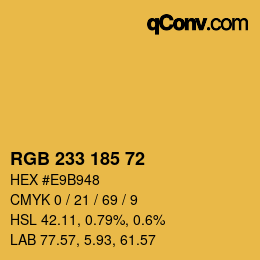 Color code: RGB 233 185 72 | qconv.com