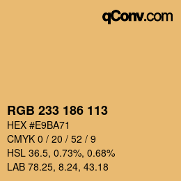 Color code: RGB 233 186 113 | qconv.com