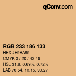Color code: RGB 233 186 133 | qconv.com