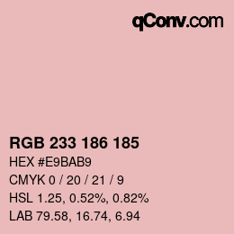 Color code: RGB 233 186 185 | qconv.com