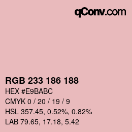 Color code: RGB 233 186 188 | qconv.com