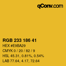 Color code: RGB 233 186 41 | qconv.com