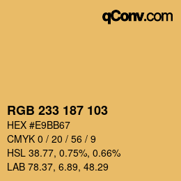 カラーコード: RGB 233 187 103 | qconv.com