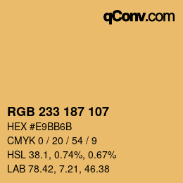 Color code: RGB 233 187 107 | qconv.com