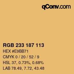 Color code: RGB 233 187 113 | qconv.com