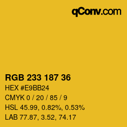 Color code: RGB 233 187 36 | qconv.com