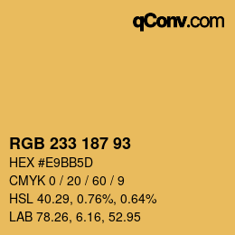 Color code: RGB 233 187 93 | qconv.com