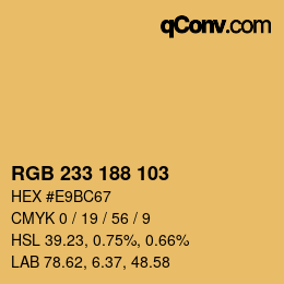 Color code: RGB 233 188 103 | qconv.com