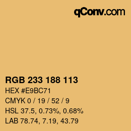 Color code: RGB 233 188 113 | qconv.com