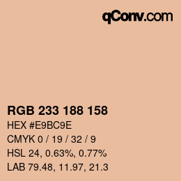 Color code: RGB 233 188 158 | qconv.com