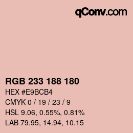 Code couleur: RGB 233 188 180 | qconv.com