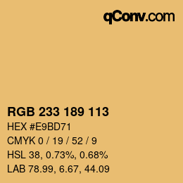 Color code: RGB 233 189 113 | qconv.com
