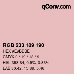 Color code: RGB 233 189 190 | qconv.com