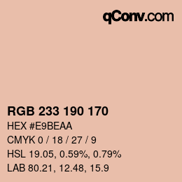 Color code: RGB 233 190 170 | qconv.com