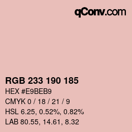 Color code: RGB 233 190 185 | qconv.com