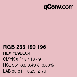 Color code: RGB 233 190 196 | qconv.com