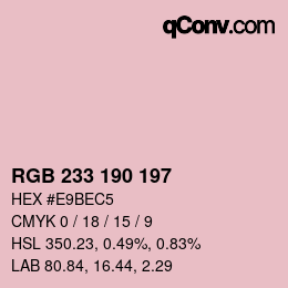 Color code: RGB 233 190 197 | qconv.com