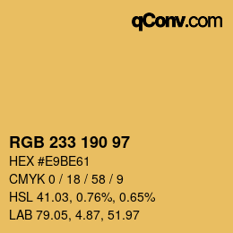 Color code: RGB 233 190 97 | qconv.com
