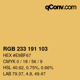 Color code: RGB 233 191 103 | qconv.com
