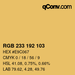 カラーコード: RGB 233 192 103 | qconv.com