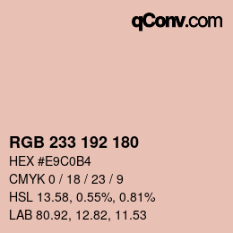 Color code: RGB 233 192 180 | qconv.com