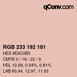 Color code: RGB 233 192 181 | qconv.com