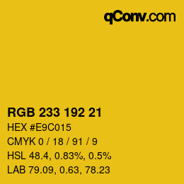 Color code: RGB 233 192 21 | qconv.com