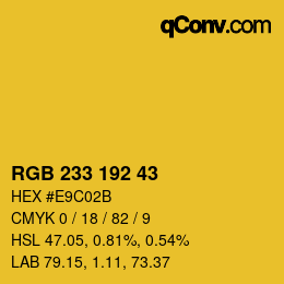 Color code: RGB 233 192 43 | qconv.com