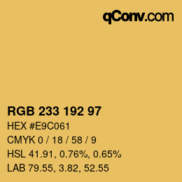 Color code: RGB 233 192 97 | qconv.com