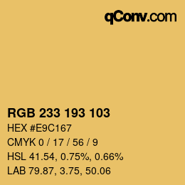 Color code: RGB 233 193 103 | qconv.com
