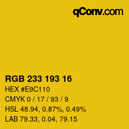 Color code: RGB 233 193 16 | qconv.com