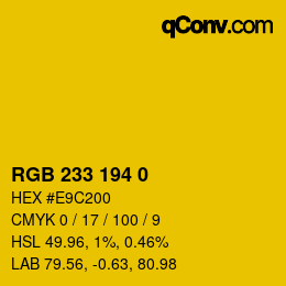 Color code: RGB 233 194 0 | qconv.com