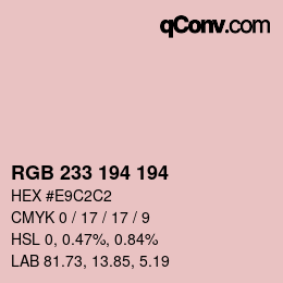 Color code: RGB 233 194 194 | qconv.com