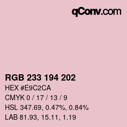 Color code: RGB 233 194 202 | qconv.com