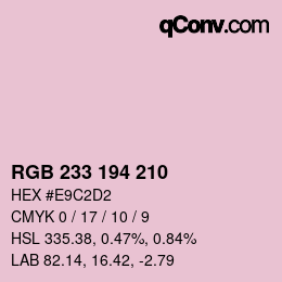 Color code: RGB 233 194 210 | qconv.com