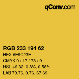 Color code: RGB 233 194 62 | qconv.com